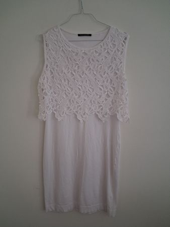 Luisa Cerano White Cotton Dress Size M/L