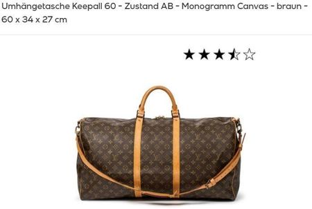 ⚜️ Louis Vuitton Keepall 60 Canvas braun - Zustand AB, 3.5*