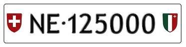 Schilder: Plaque auto NE 125000 – Neu (gemäss Beschreibung) aus Boudevilliers von ENCHERES-PLAQUES-NE