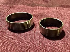 2 Stk. Ringe aus Edelstahl, Freundschaftsringe Gr. 21/18