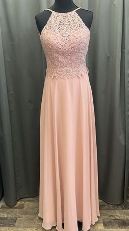 Elegantes rosa Spitzenoberteil Abend-/Abschlussballkleid - G