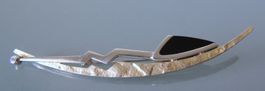 Teilvergoldete Silber 925 Brosche 90 mm