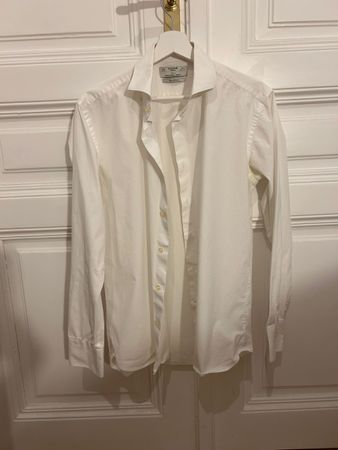 Herrenhemd weiss Slim Fit Kragen 41/16 Cotton