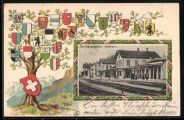 Präge-AK St. Margrethen, Bahnhof, Passe