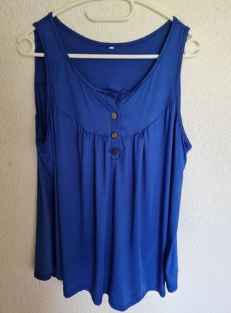 🌺Sommerliches, blaues Top mit Knöpfen, Grösse XXL