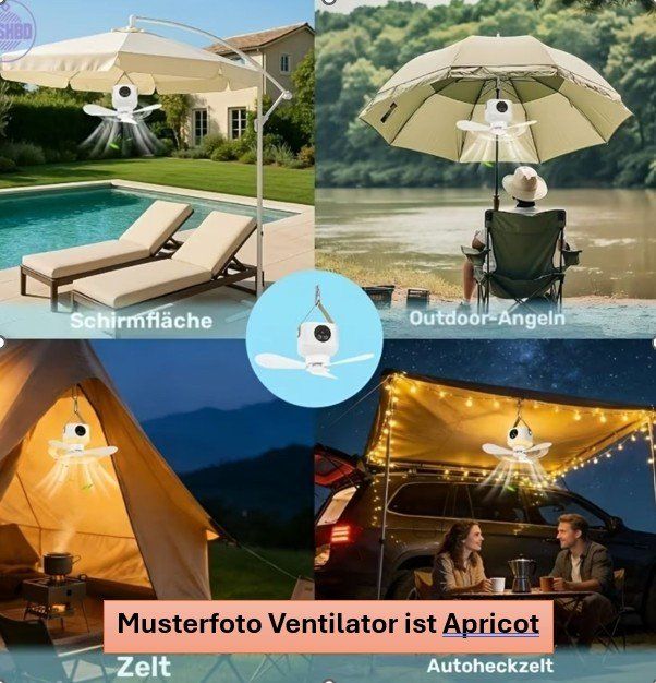 Ventilatori: Neuer mobiler Deckenventilator (Apricot), mit Licht – Nuovo e nell'imballaggio originale da Altenrhein venduto da marcow313 4