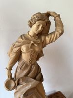 Heilige Elisabet Grödnertal Naturholz H 60 cm Holzschnitzere