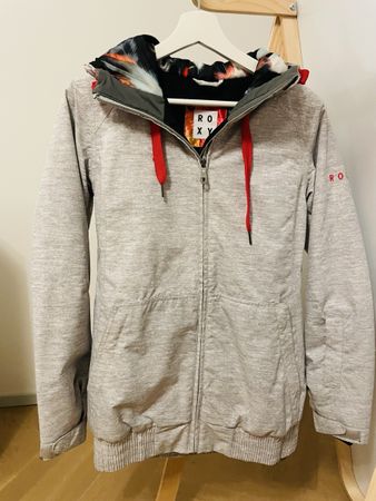 Roxy Damen Skijacke grau mit Kapuze, guter Zustan
