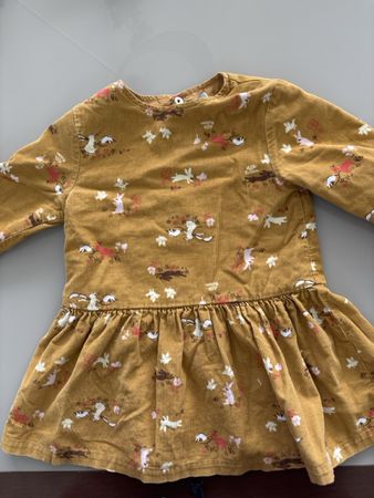 Girl Corduroy Dress Animal Print Size 80 Used