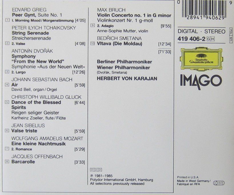 CD: Barcarolle (Karajan) – Usato da Grüningen venduto da azulamarillo 1