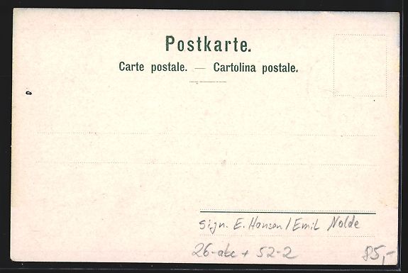 Cartoline postali: sign. E. Hansen / Emil Nolde: Die schön – Usato da Berlin venduto da bartko-reher 1
