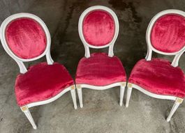 3 Stühle, Vintage Louis XVI Stil, Samtbezug, Top Zustand!