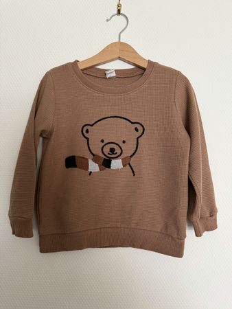 Kinderpullover Braun Shein Bär Motiv Gr. 104 Pullover Pulli