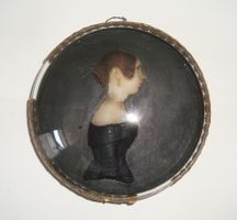 Miniatur aus Wachs, junge Frau, 19. Jhd.