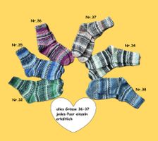 handgestrickte Socken Gr.36/37 jedes Paar einzeln erhältlich