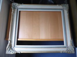 Antiker, schlichter Barock- Spiegel neues Glas - 53 x 63 cm