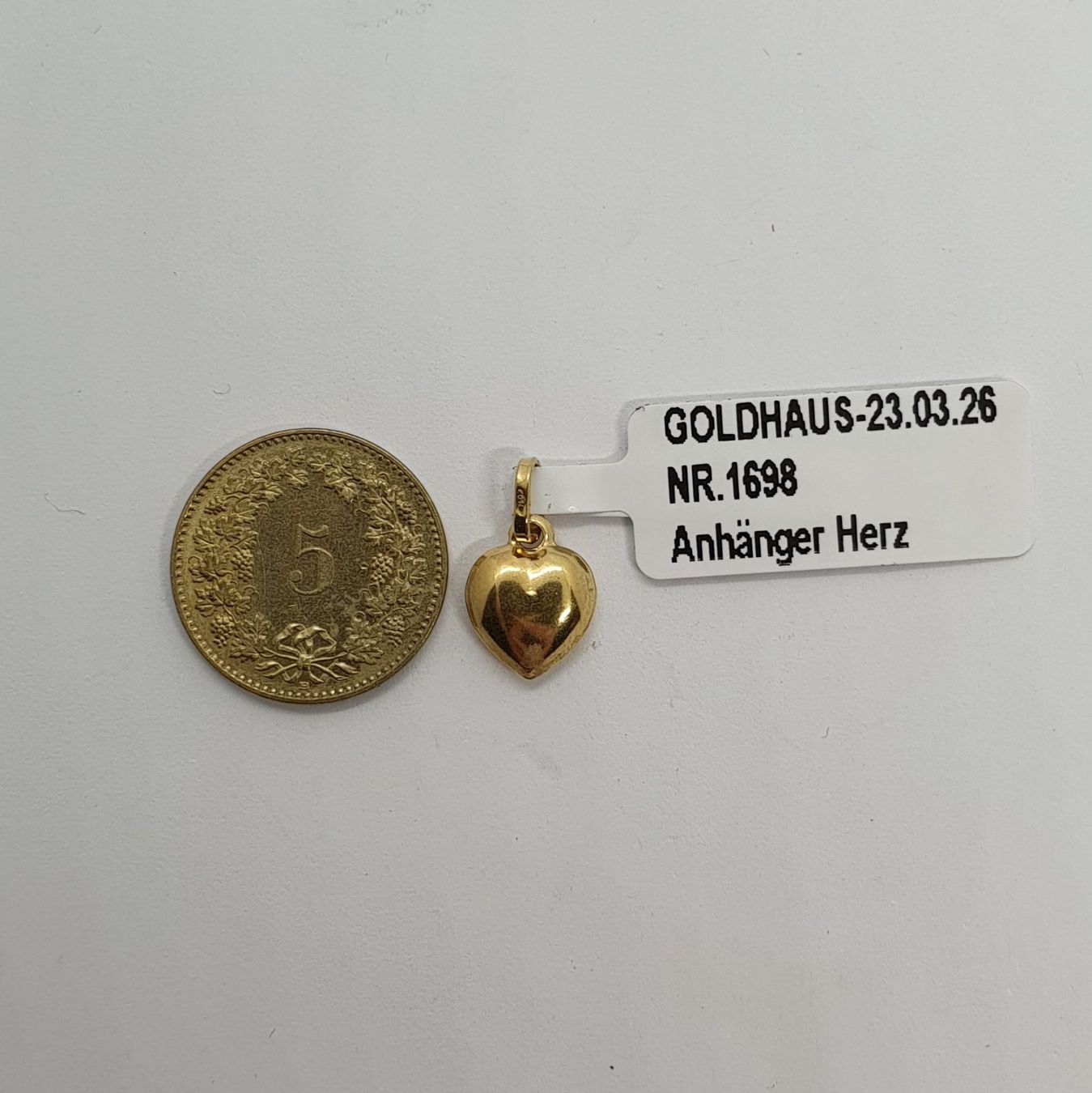 Ciondoli: Echt 18K Gold - Herz Anhänger – Usato da Luzern venduto da Goldhaus-Luzern 1