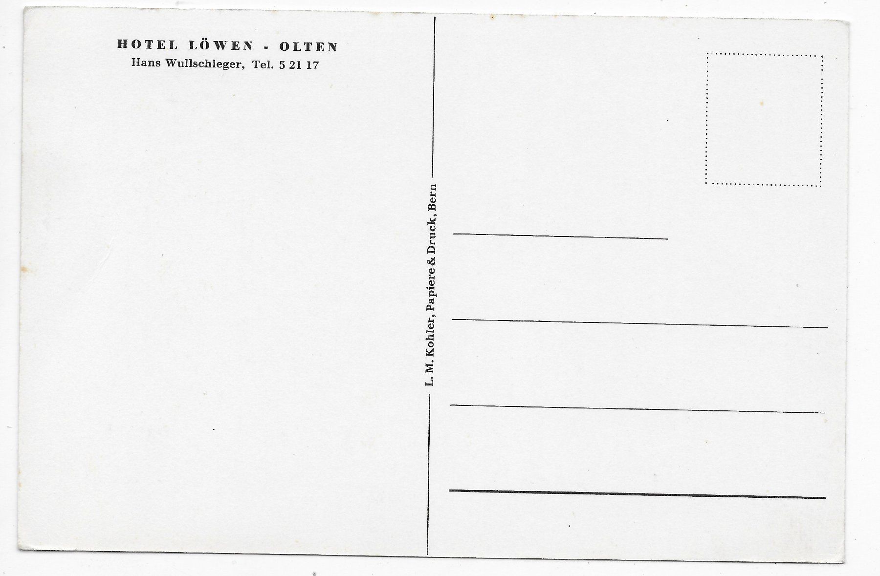 Cartoline postali: Hotel Löwen in Olten – Usato da Hefenhofen venduto da Richsalz 1