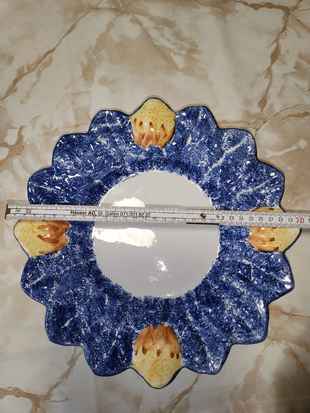 Piatti di portata: Doppelte Keramikschale blau-weiss mit Sommer Design – Usato da Herisau venduto da bin_da 3