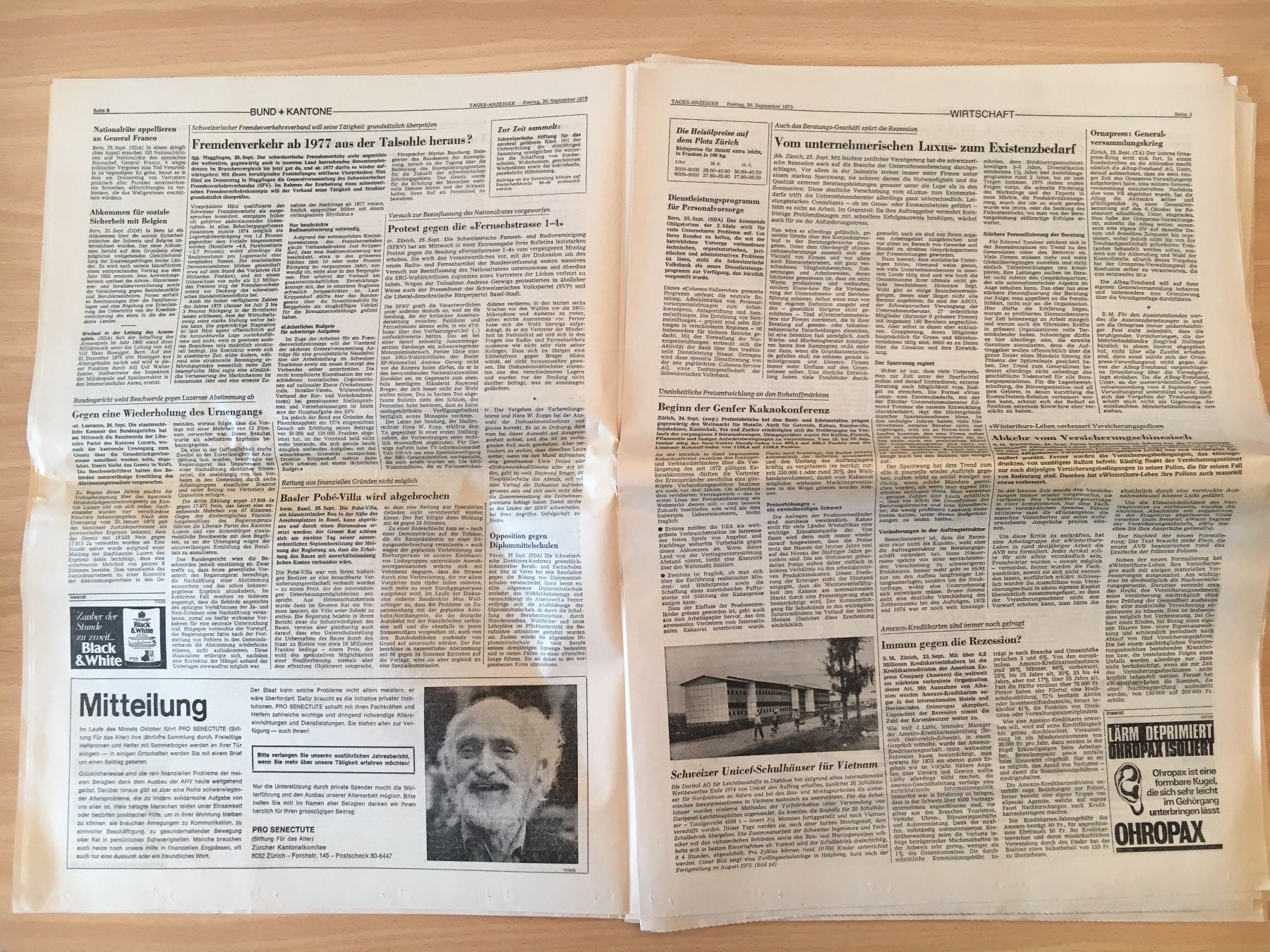 Zeitschriften & Magazine: Tagesanzeiger vom 26. September 1975 – Gebraucht aus Luzern von Jiggy_8898 2