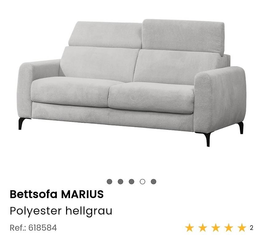 Divani: Bettsofa MARIUS, hellgrau, neuwertig, bequemes Schlafsofa – Usato da Bronschhofen venduto da Bonny13