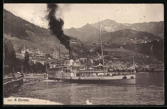 Cartoline postali: AK Clarens, Panorama, 1914 – Usato da Berlin venduto da bartko-reher