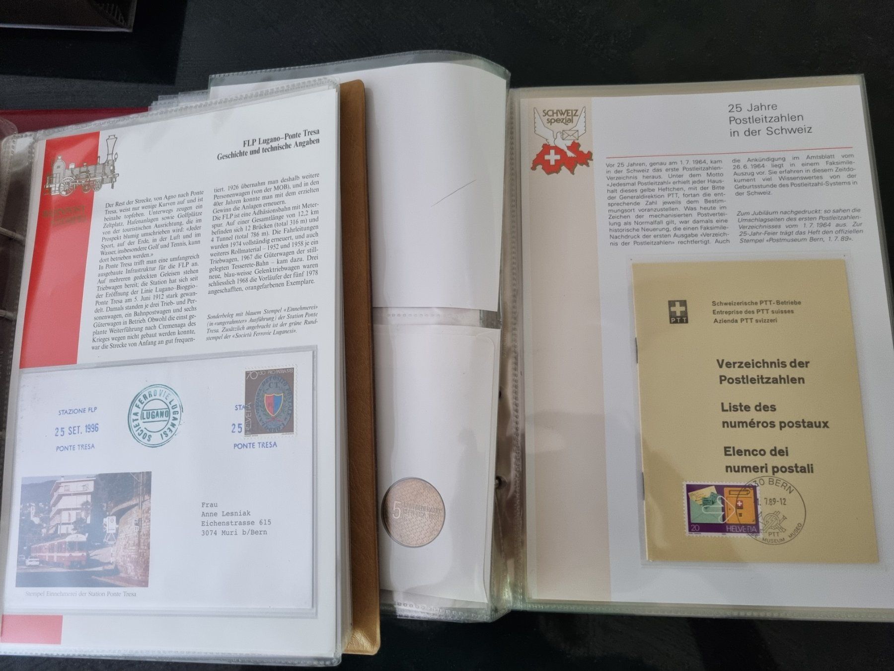 Tutti i francobolli: 2 Luxusalben "Schweiz Spezial" + CH Bahnpost Stempel – Usato da Gümligen venduto da Geniusbuy 5