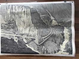 Schöllenen(Gotthard) -Schulwandbild