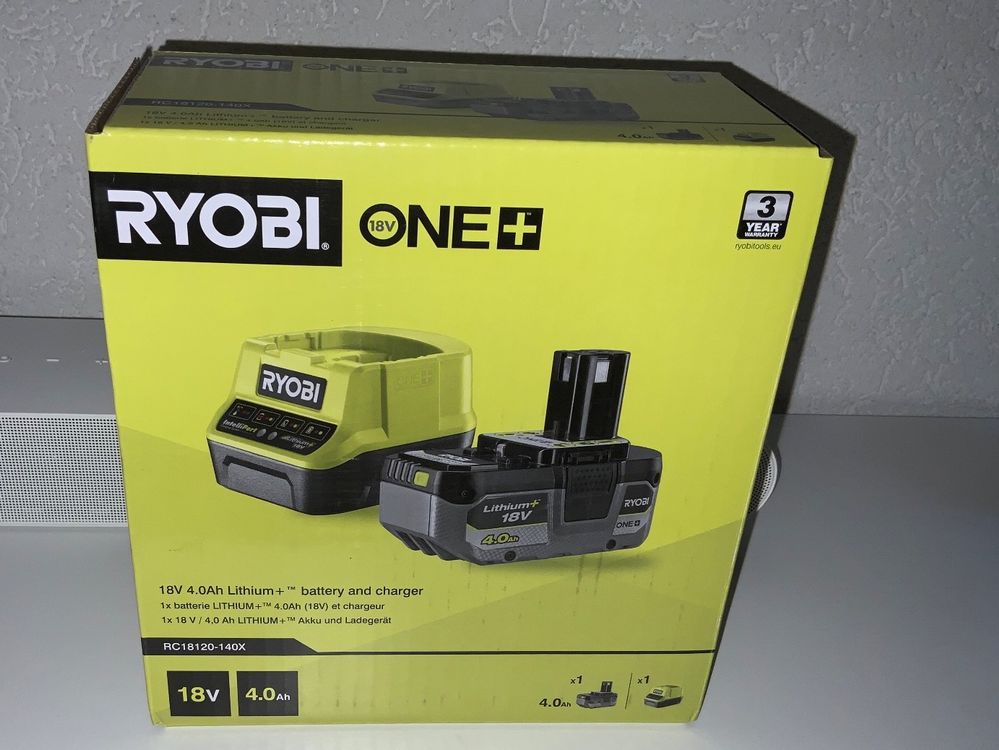 Original Ryobi ONE+HP Akku mit Ladegerät RC18120-140X, NEU