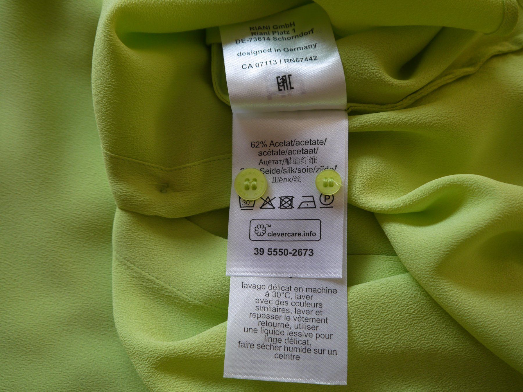 Riani Blusen: RIANI Bluse aus Seide,Acetat Gr.42 – Gebraucht aus Hagendorn von Blaf 3