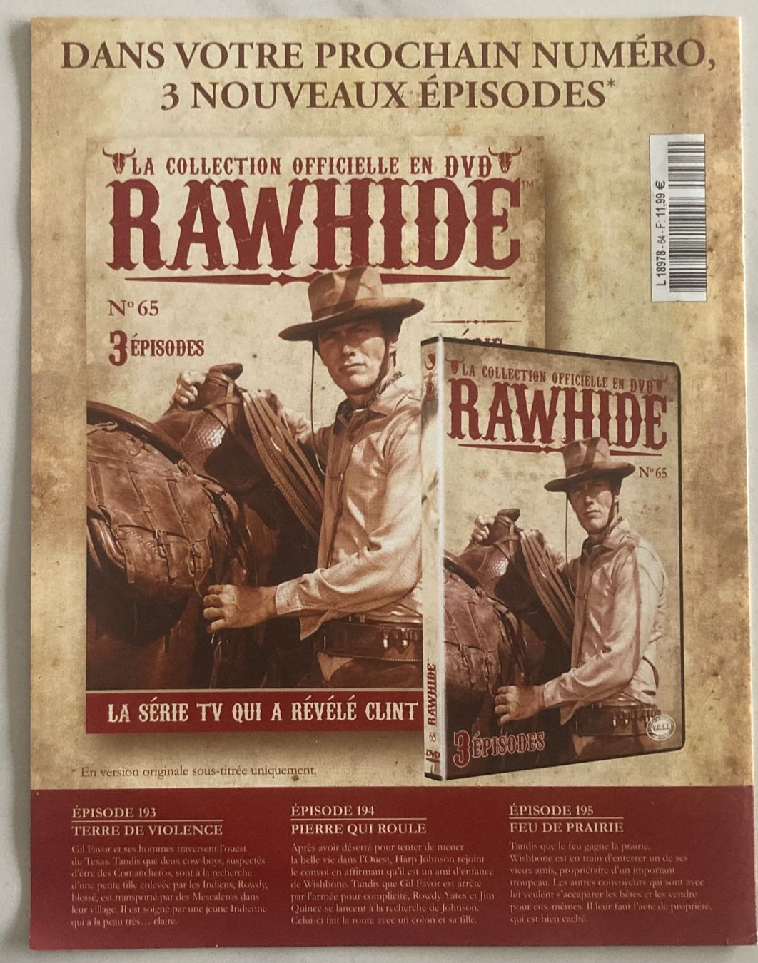 Tutti i DVDs: CLINT EASTWOOD - RAWHIDE N°64 – Usato da Poliez-Pittet venduto da Newtown-Records 2