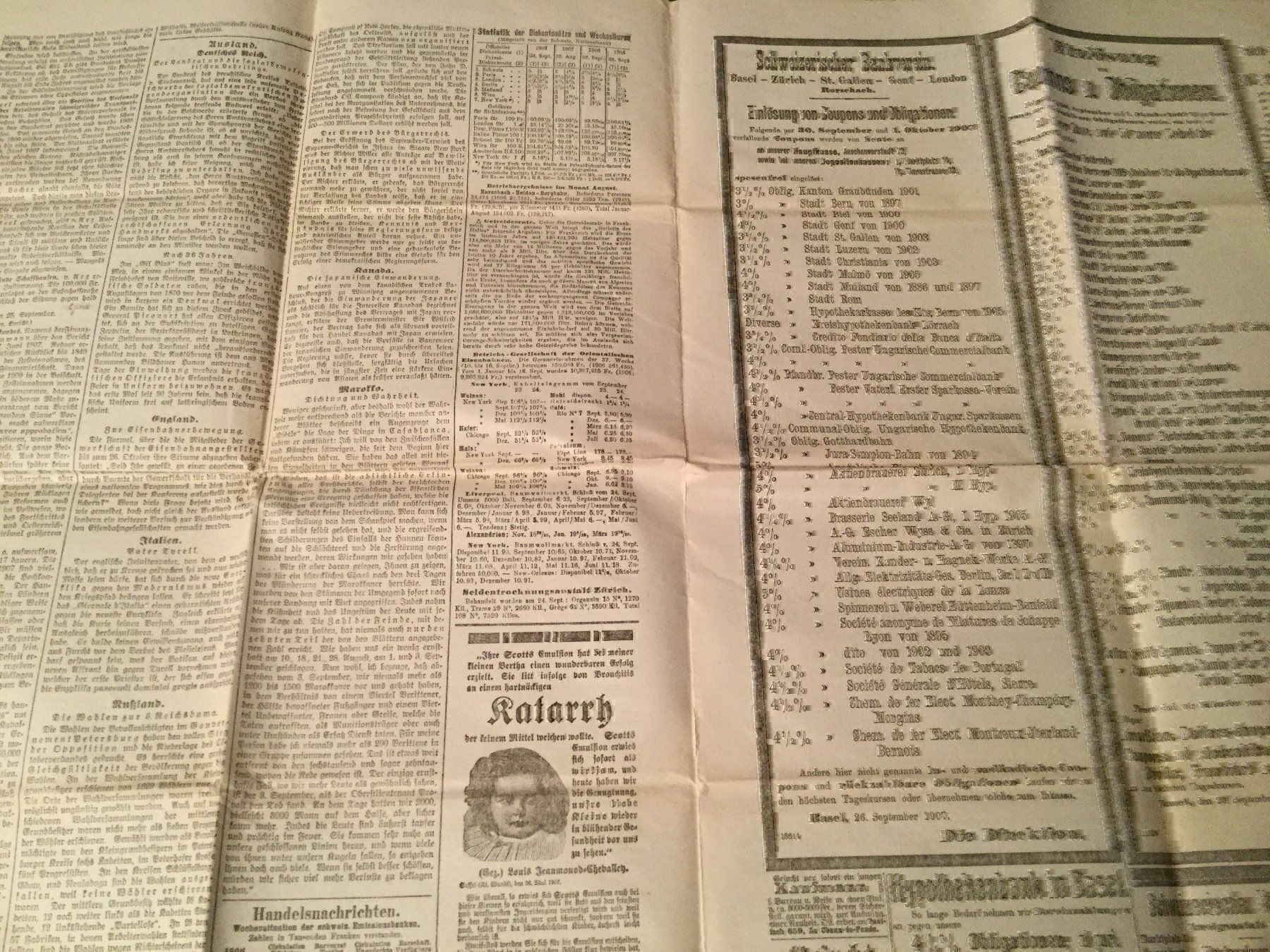 Riviste & Magazine: Basler Nachrichten, Beilage, 26.09.1907 – Usato da Luzern venduto da Einh0rn 2