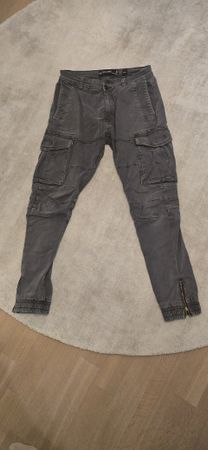Graue Cargo Hose von Indicode Jeans mit Reissverschluss, M