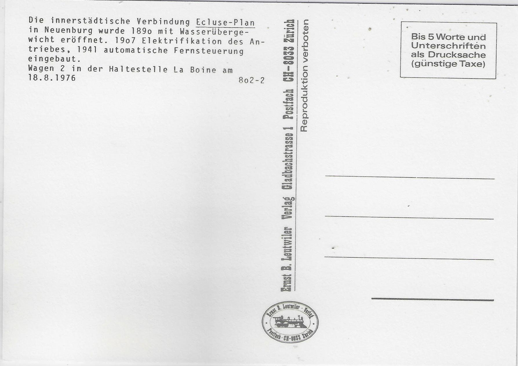 Cartoline postali: Ecluse-Plan Neuenburg – Usato da Ettingen venduto da Kartenplanet 1