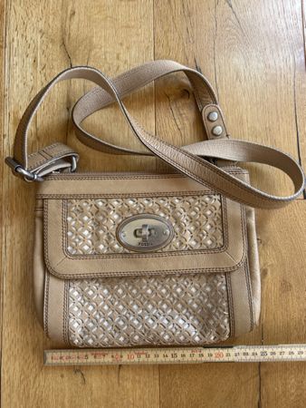Umhängetasche Leder beige Fossil sehr guter Zustand