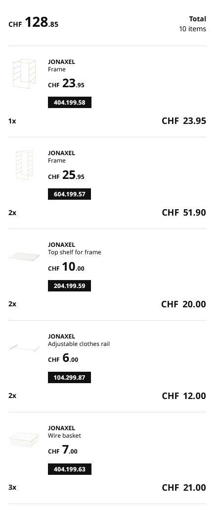Ikea Garderobe: IKEA Jonaxel Regale – Gebraucht aus Wallisellen von reg_gr8w 1