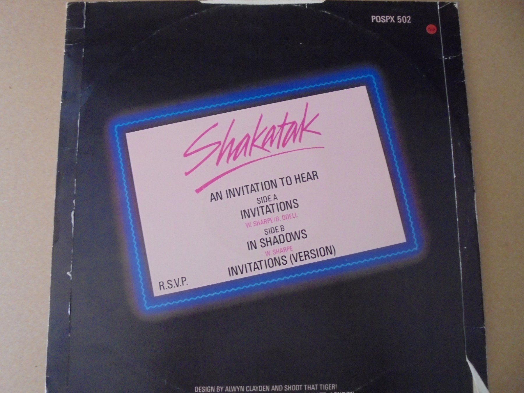Dischi in vinile: SHAKATAK " Invitations " Maxi UK 1982 / G-B 1982 – Usato da Crissier venduto da Promopost 1
