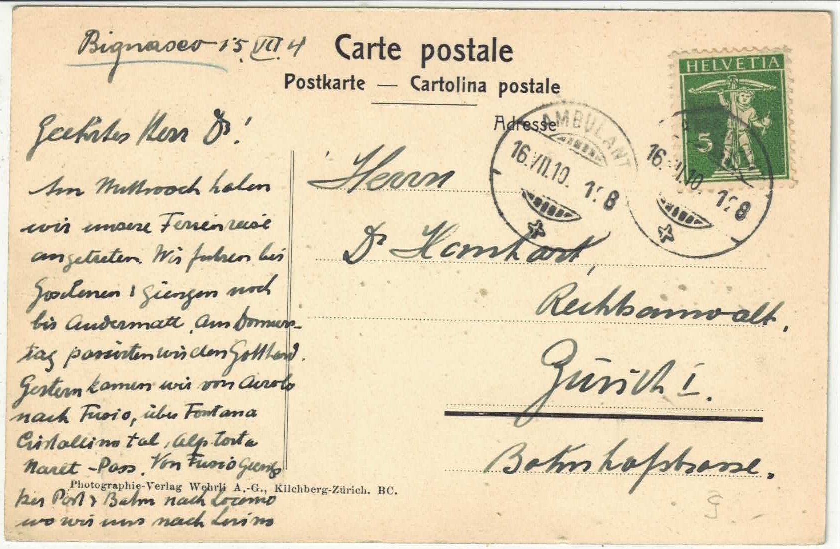 Cartoline postali: Fusio - Vue generale – Usato da Ettingen venduto da Kartenplanet 1