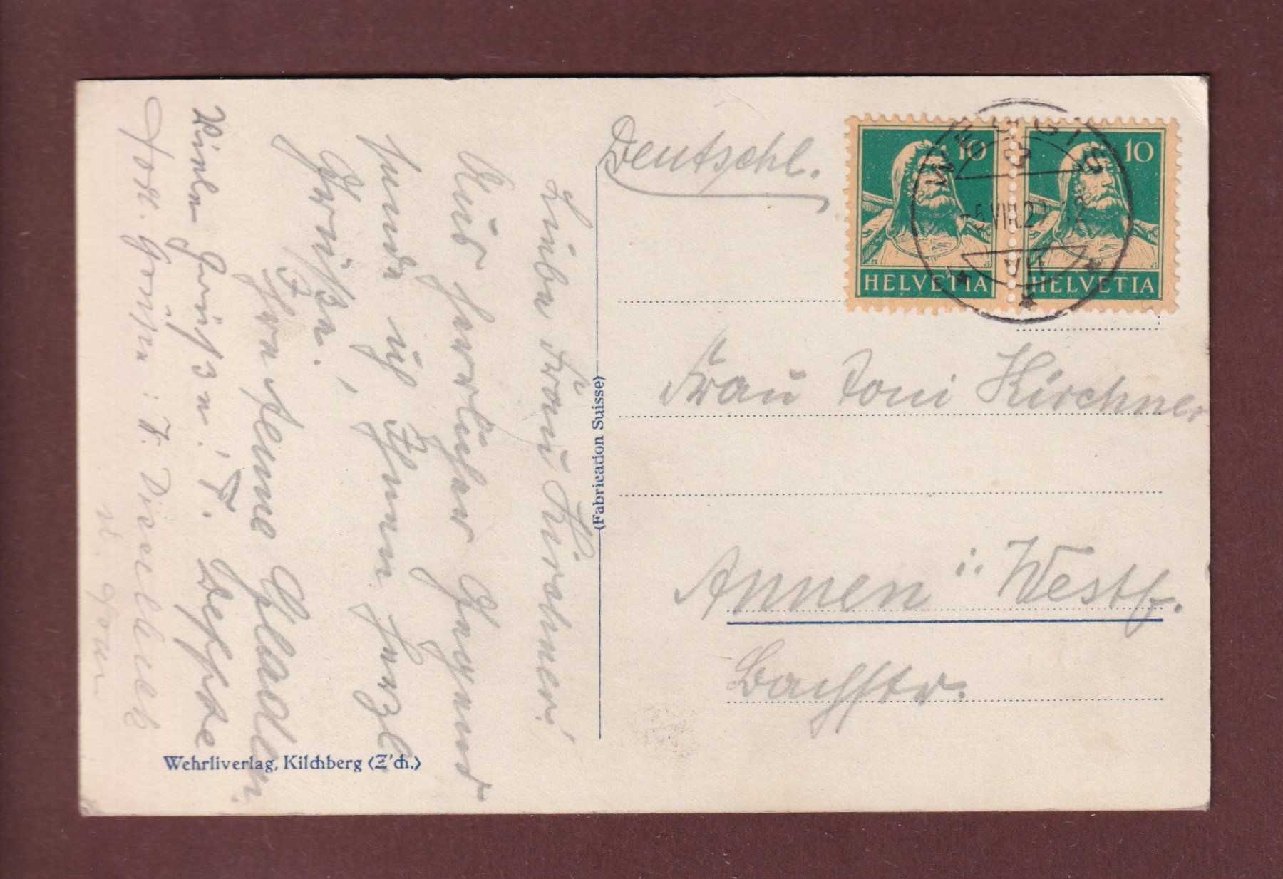 Cartoline postali: VITZNAU - Stanserhorn - 1929 – Usato da Pully venduto da nicecards 1