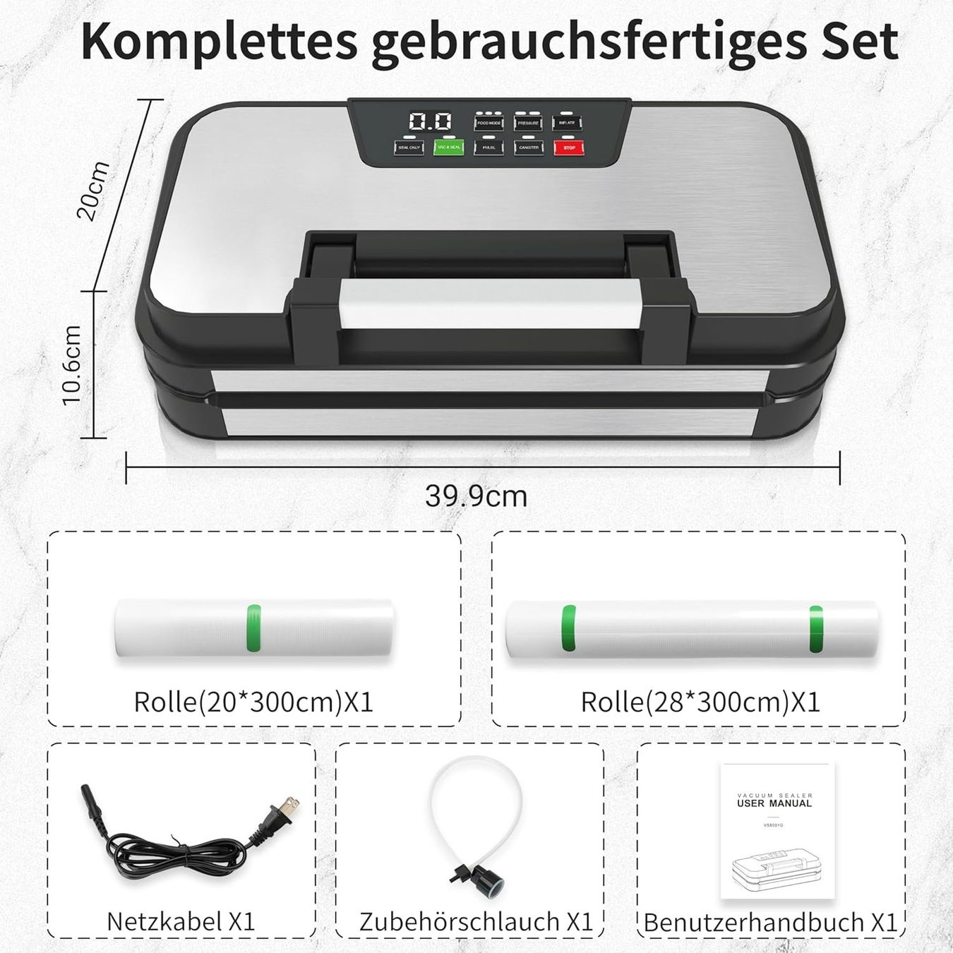 Elettrodomestici da cucina: Vakuumiergerät mit Schneidemesser und Rollenfach – Nuovo e nell'imballaggio originale da St. Gallen venduto da RestpostenSG 1