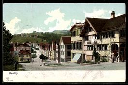 AK Heiden, Straßenpartie mit Gasthof