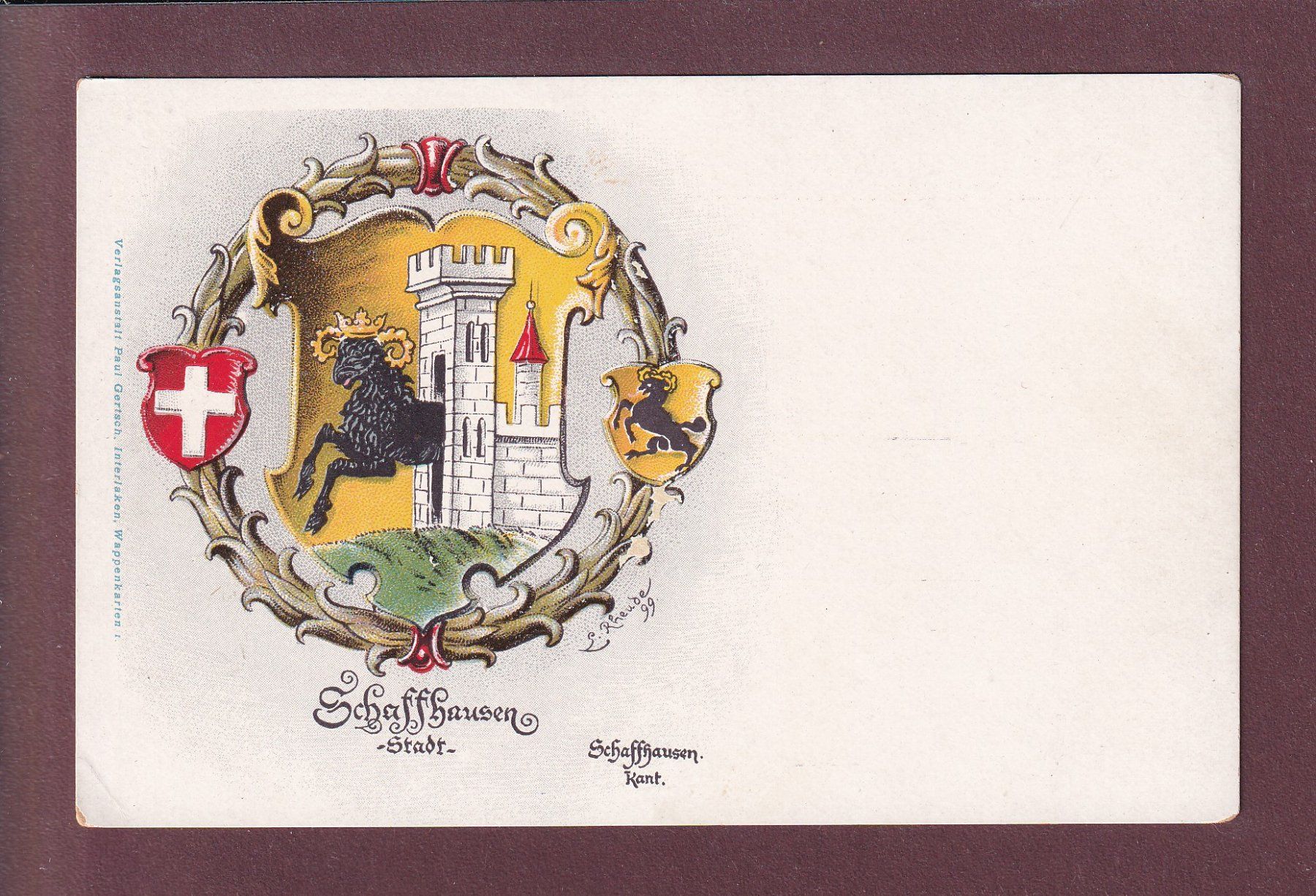 Cartoline postali: SCHAFFHAUSEN Stadt // Eckbug // – Usato da Pully venduto da nicecards