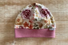 Beanie mit Blumen, Grösse 47/49