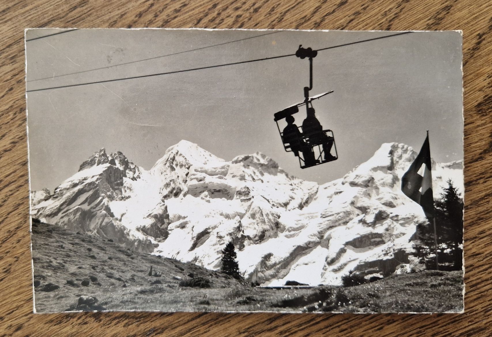 Cartoline postali: Sesselbahn Kandersteg-Oeschinen 1955 – Usato da Ebikon venduto da Donar50