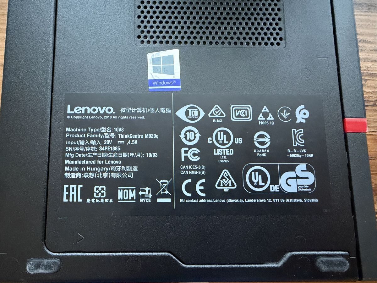 Lenovo PC: lenovo thinkcentre m920q – Usato da Felsberg venduto da jur_gmj6 2