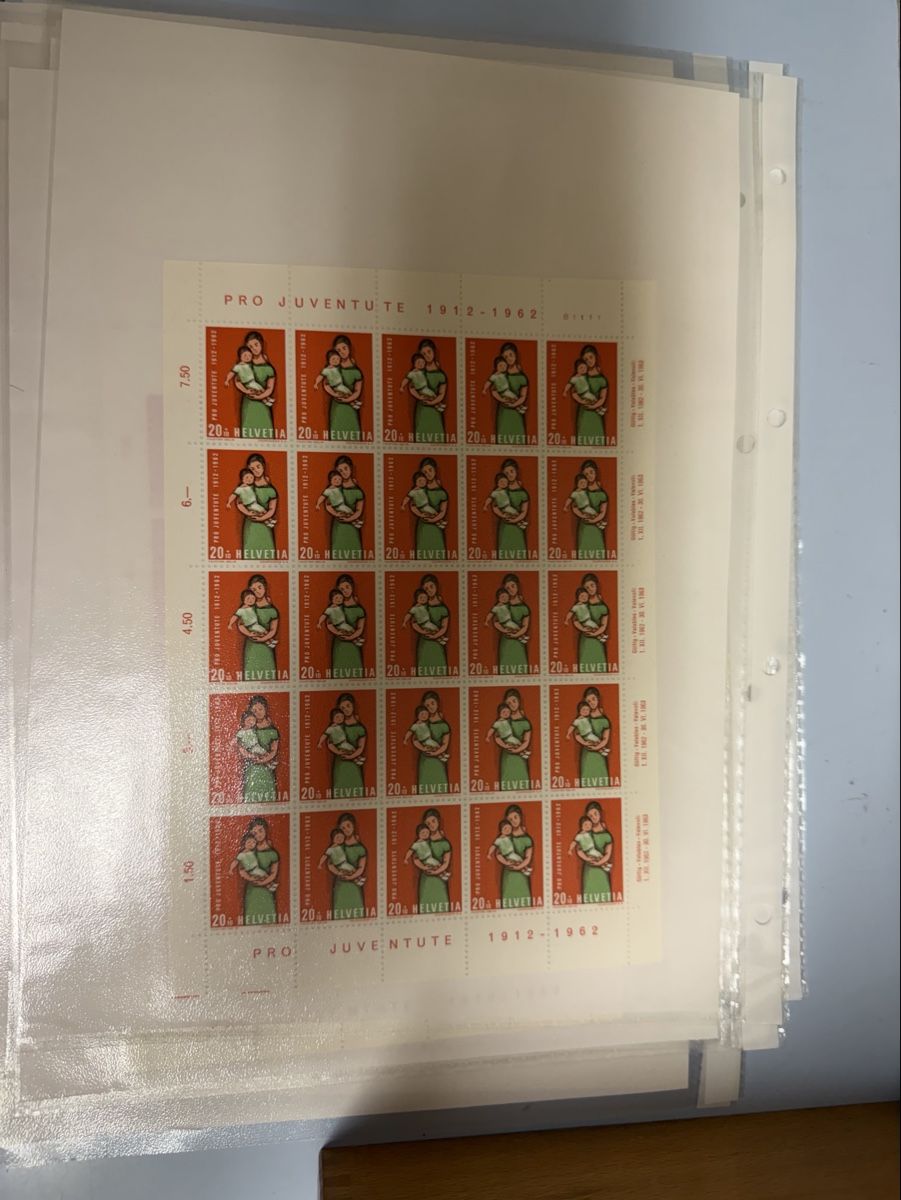 Alle Briefmarken:  Pro Juventute  Bogen Satz 1962 Postfrisch  – Neu (gemäss Beschreibung) aus Murgenthal von Tina_4055 2