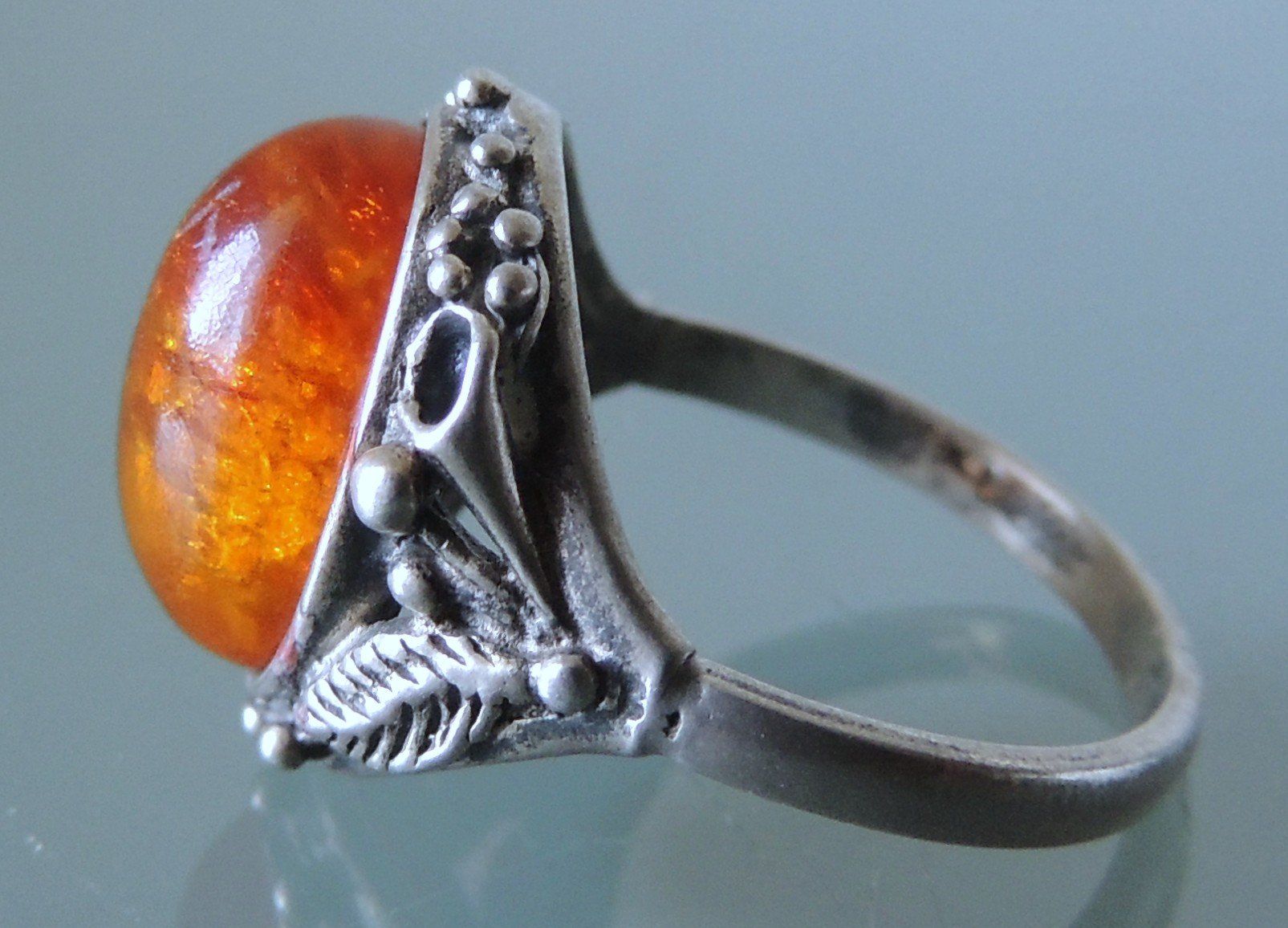 Anelli: Bernstein Silber 925 Fingerring Gr. 55 – Usato da Waldenburg venduto da schaller707 1