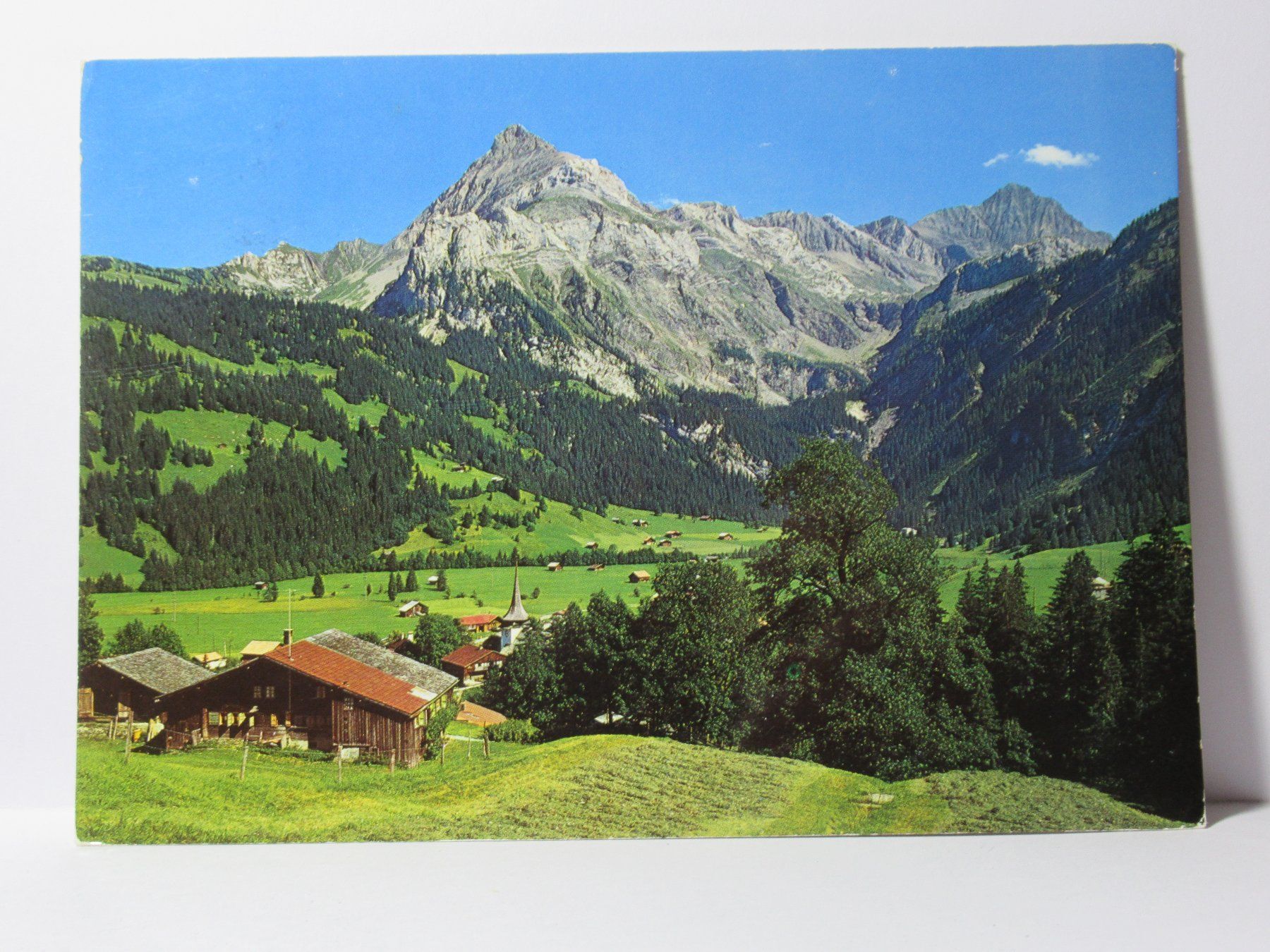 Ansichtskarten: Gsteig , Kirche 1975 – Gebraucht aus Grenchen von Bluemchen1900 1