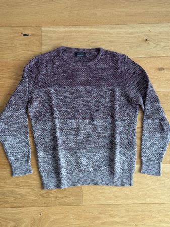 Zara Man Knit Sweater, Size M, two-tone purple, Fall Season