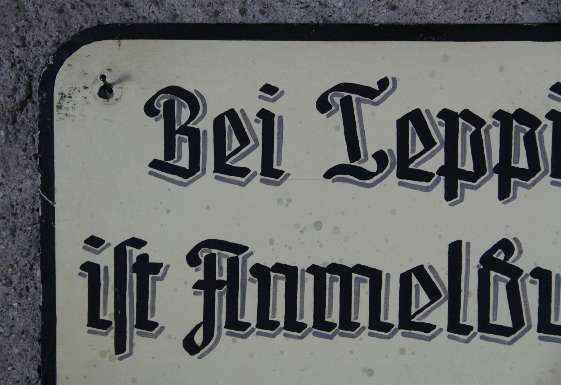 Insegne: Blechschild "Teppichreinigung" – Usato da Birrwil venduto da brandschatz_birrwil 2